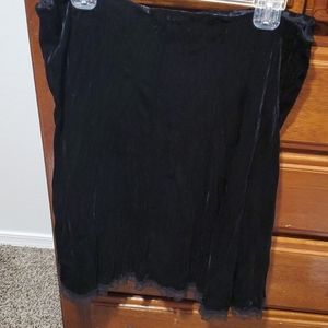 Black velvety skirt